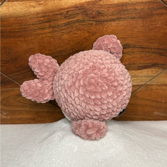 Handmade crocheted mauve colored plushy with sparkly eyes - Picture 7 of 8